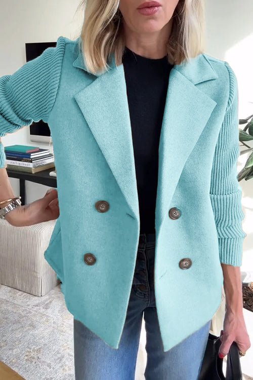 Amora™ | Elegant Knit-Sleeve Jacket