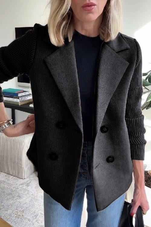 Amora™ | Elegant Knit-Sleeve Jacket