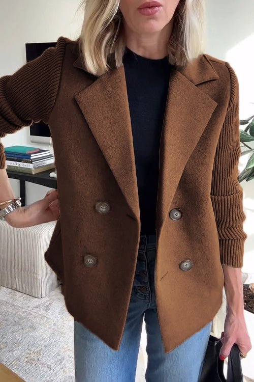 Amora™ | Elegant Knit-Sleeve Jacket